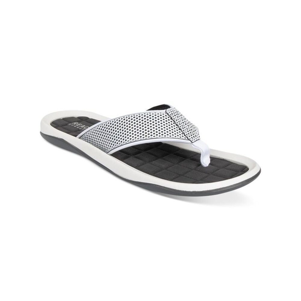 REACTION KENNETH COLE Mens White Lightweight Four Slide Thong Sandals Shoes 10 M